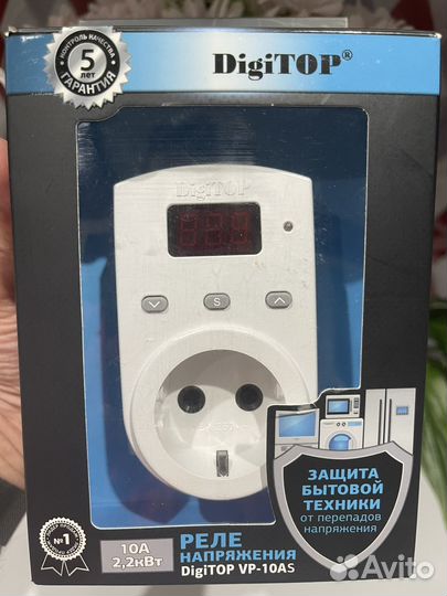Реле напряжения в розетку Vp-10AS 10A