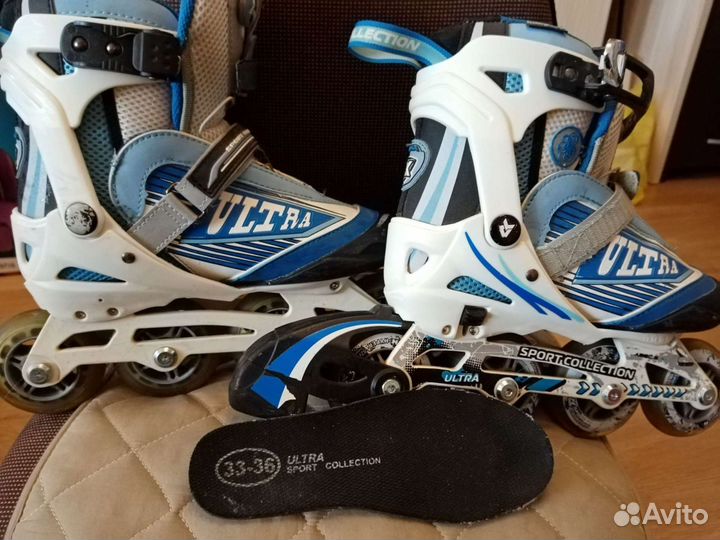 Ролики детские раздвижные размер 33-36