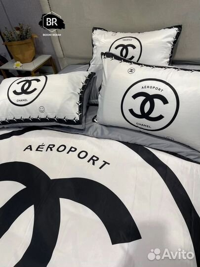 Постельное бельё Chanel микровельвет