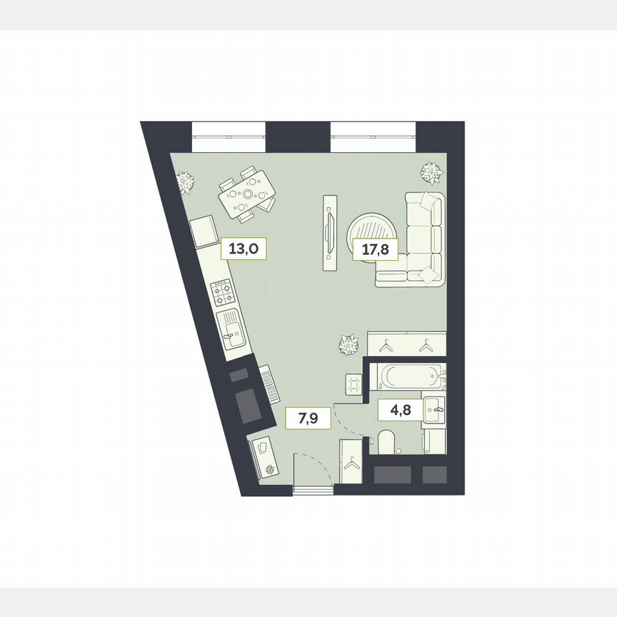 1-к. квартира, 43,5 м², 20/27 эт.