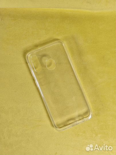 Чехол силиконовый-прозрачный (Samsung A40)