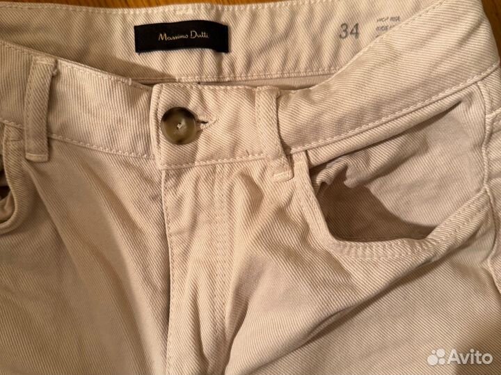 Джинсы бежевые Massimo Dutti 34 размер