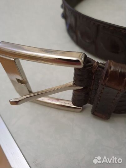 Ремень мужской кожа крокодила 122 см 4 см новый