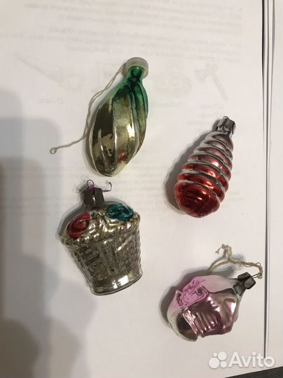 Советские елочные игрушки (ретро) +ретро чемодан