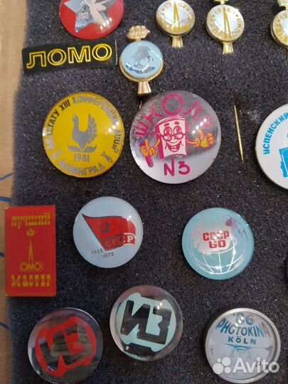 Значки ломо, стекло