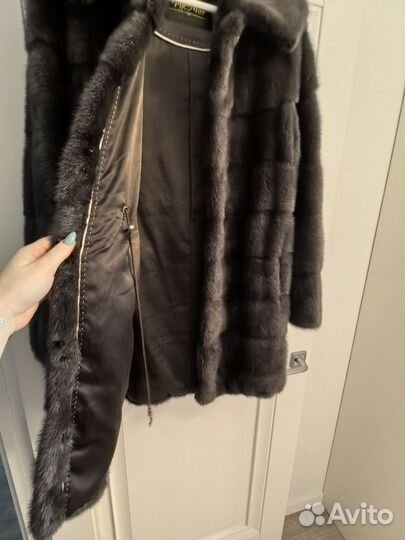 Шуба норковая с капюшоном