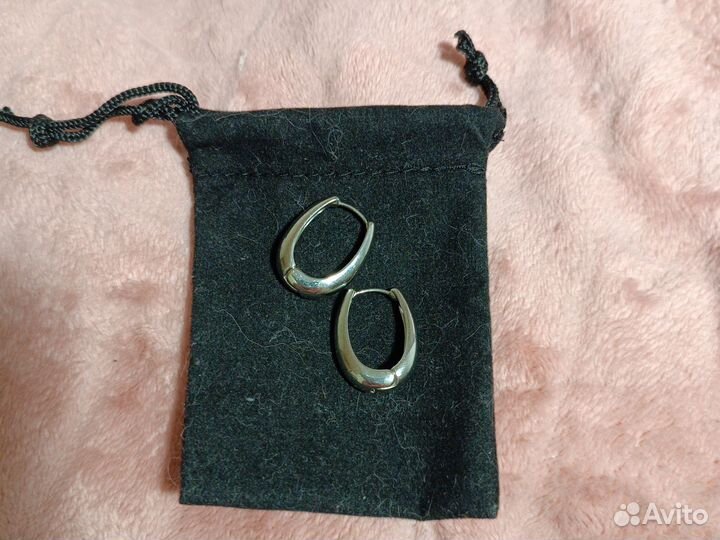 Серьги овальные бижутерия