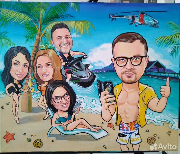 Шаржи, портреты, картина на заказ, художник