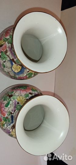 Парные вазы китайский фарфор винтаж