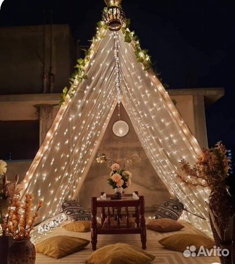 Гирлянда светодиодная штора, нить