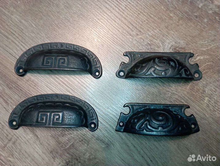 Бронзовые мебельные ручки Ракушки 