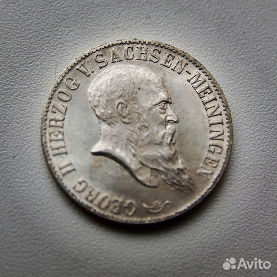 2 марки 1901 Германия 75 лет рождения Георга II