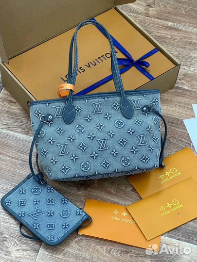 Сумка Louis Vuitton neverfull джинсовая