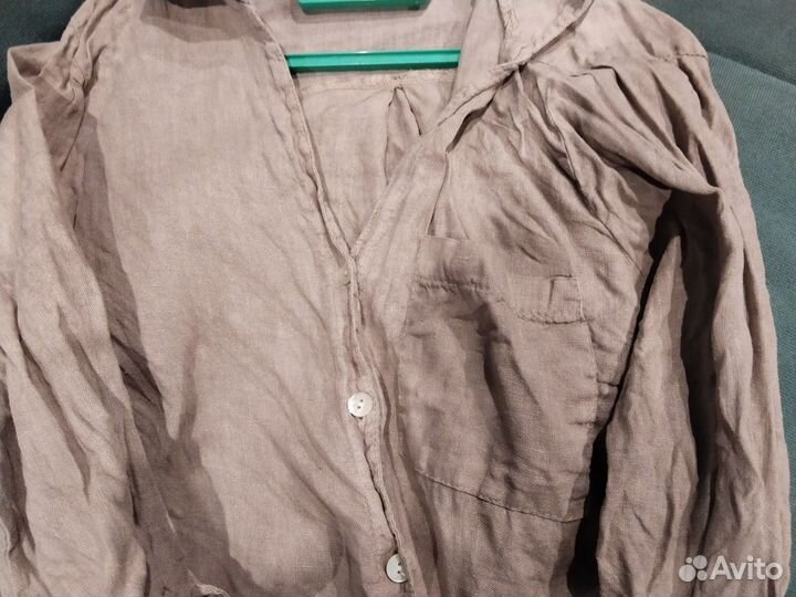 Рубашка женская лен 44 46 бу