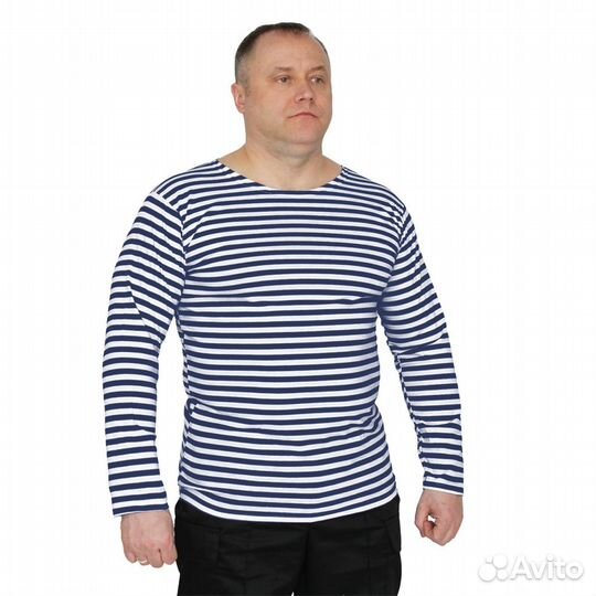 2743Тельняшка кулирка, хлопок, голубая