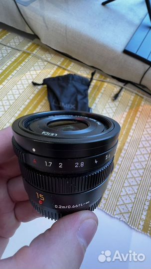 Объектив leica panasonic 15mm f1.7 mft