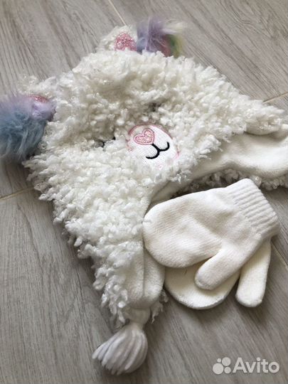Комплект шапка, варежки