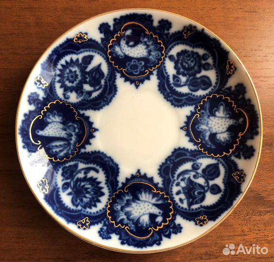 Чайная пара лфз Птицы Цветы Позолота