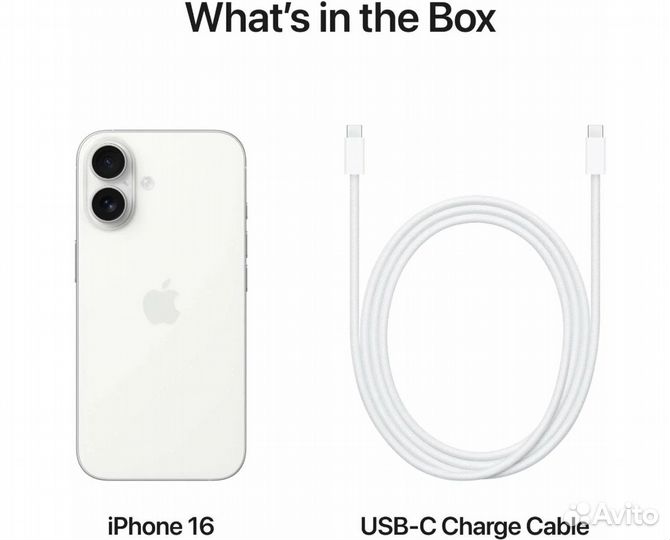 iPhone 16 128 гб White / Белый, SIM + eSIM