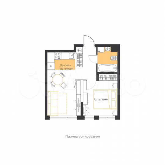 1-к. квартира, 34,1 м², 5/5 эт.