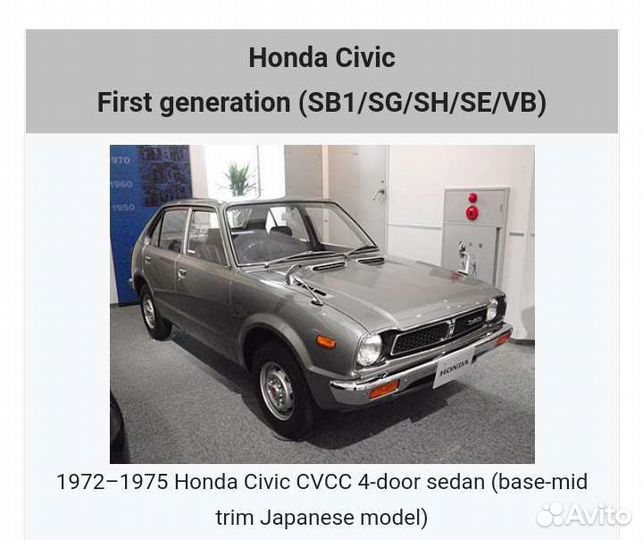 Руководство по эксплуатации Honda Civic 1, 2 gen