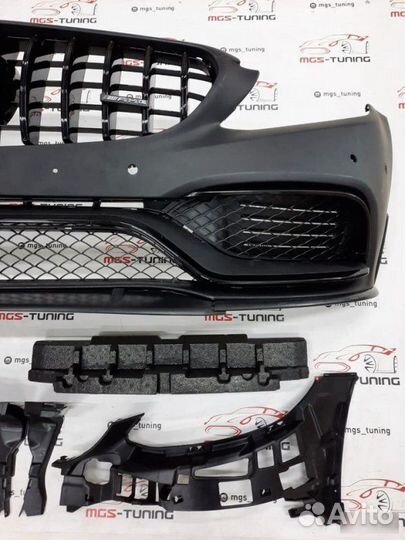 Бампер C63 Edition 1 с решеткой W205 13-18 Black