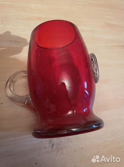 Кружка олимпиада-80 рубиновое стекло