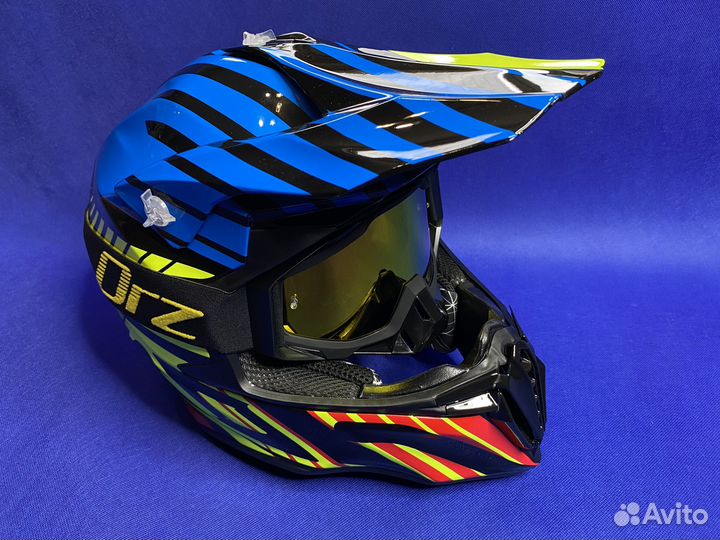 Шлем с очками кроссовый эндуро новый