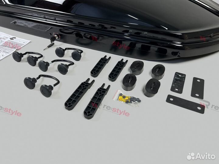 Бокс на крышу серия Cobra 390л Черный