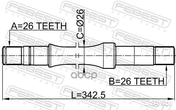 Полуось перед прав 0712RH413WD Febest
