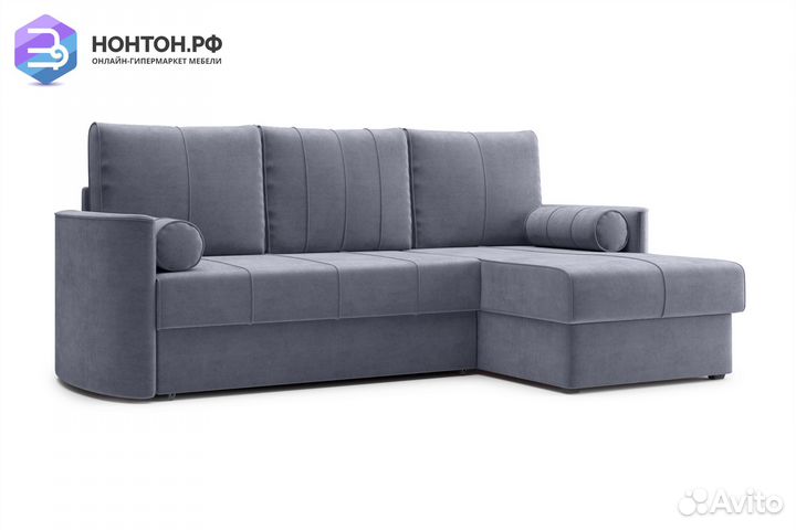 Диван угловой дельфин Колибри темно-серый