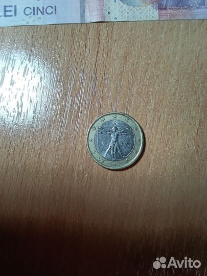Монета 1 евро италия 2010