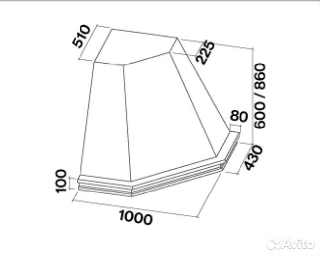 Вытяжка falmec penta ANG 100*100 H90 rovere nuovo (600) S cpna0086.00#740T46