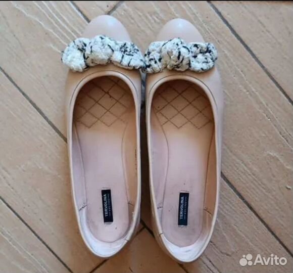 Лёгкие балетки натур кожа р36/37
