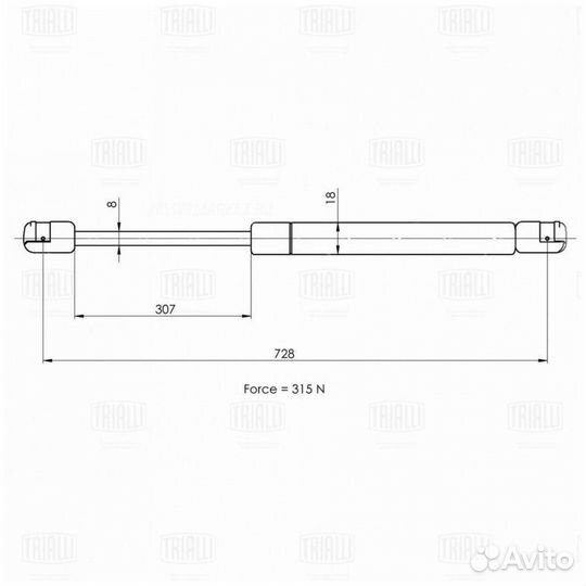 Trialli GS 1840 Амортизатор (упор) для а/м Skoda S