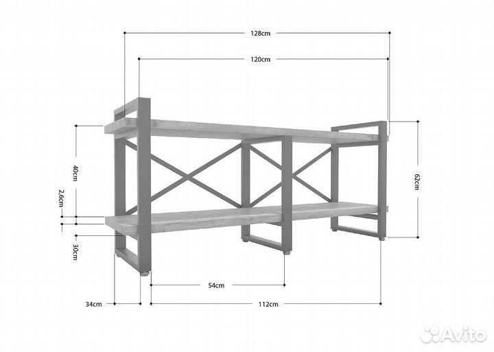 Тумба под тв Айсберг Лофт 120 белый/северное дерев