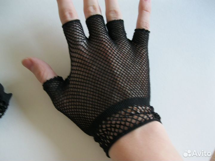 Перчатки кожаные, в сеточку, 3 разных пары