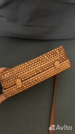 Соломенная сумка клатч