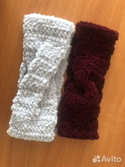 Повязка на голову вязаная