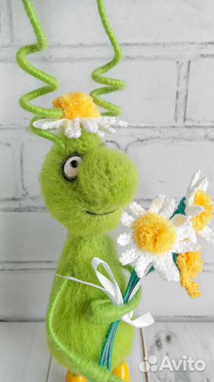 Таракашка Ромашка. Вязаная интерьерная игрушка
