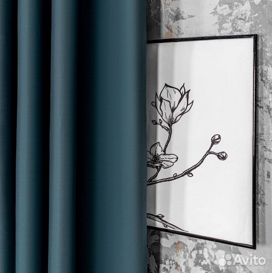 Шторы блэкаут Амадео морская волна новые пошив