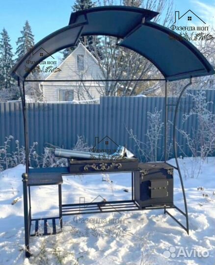 Мангал с печью под казан