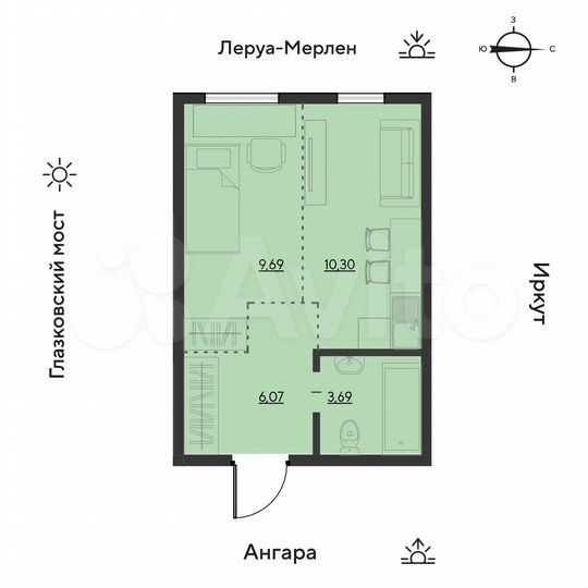 1-к. квартира, 28,9 м², 13/19 эт.