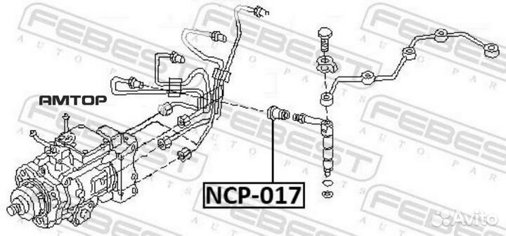 Febest NCP-017 Втулка уплотнительная топливной фор