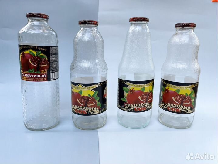 Стеклянная бутылка 1 л декоративная для закруток