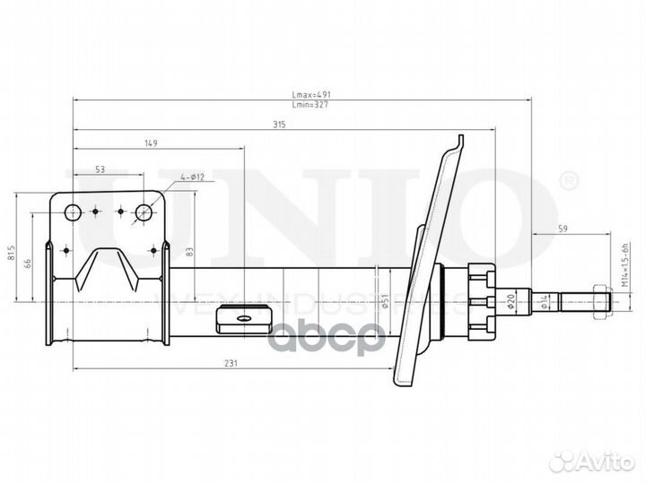 Амортизатор unio 287 sab10062 unio