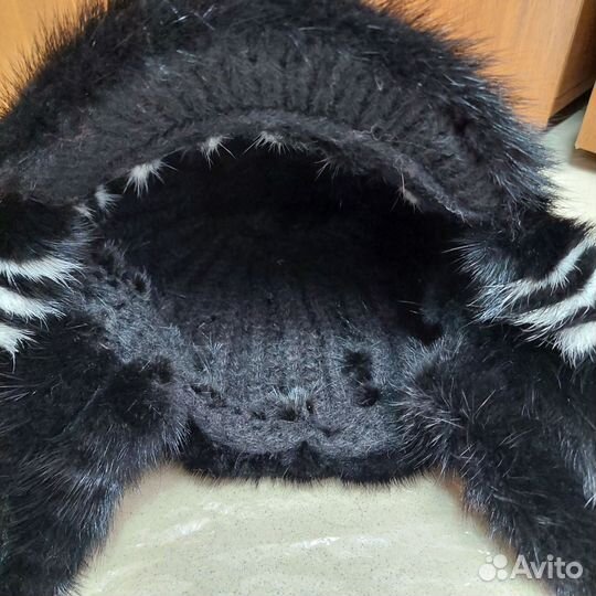 Шапка норковая нашивка