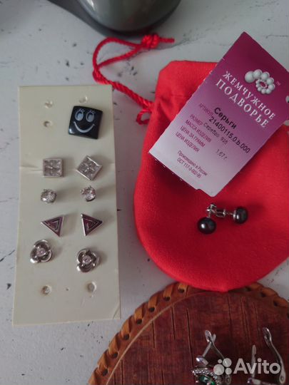 Серебряные серьги с натуральным жемчугом