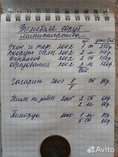 Монеты 10рублевые биметалл