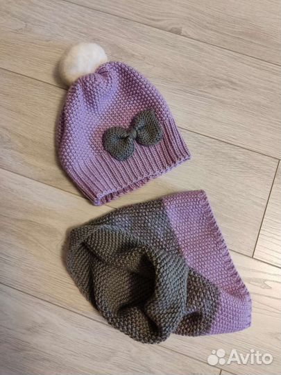 Комплект шапка и снуд для девочки